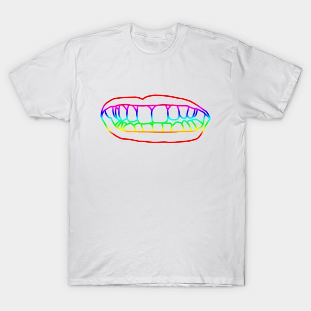 Natural Lips Rainbow Line T-Shirt by ellenhenryart